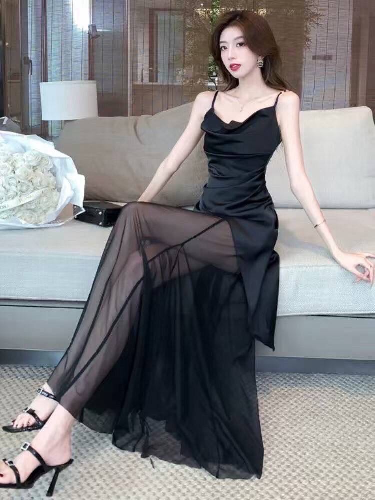 Noir Illusion Gown- Black