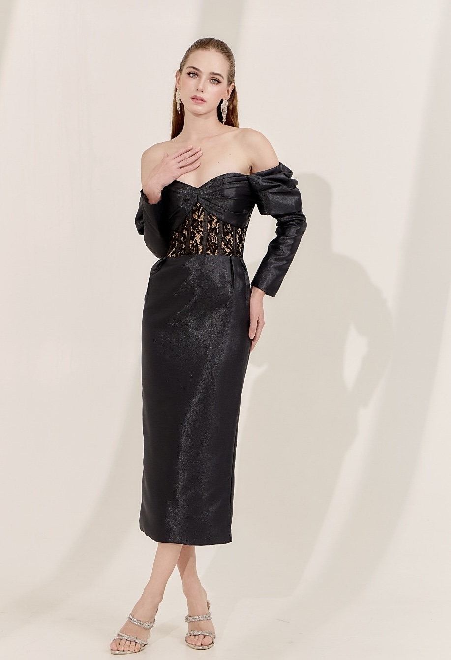 Midnight Muse Off-Shoulder Dress