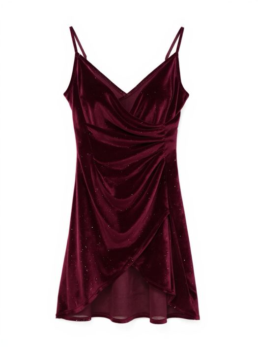 Wine Desire Velvet Wrap Dress
