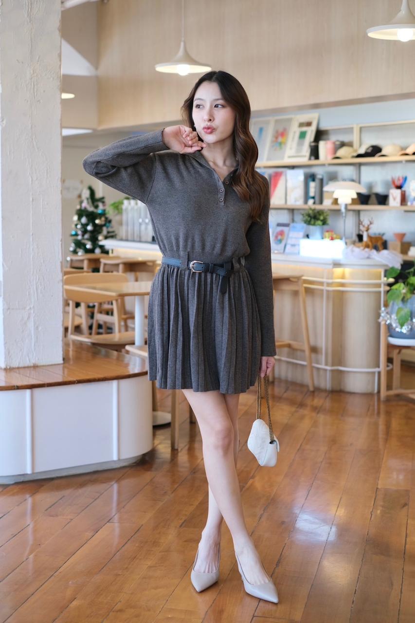 Grey Grace Pleated Jumpsuit