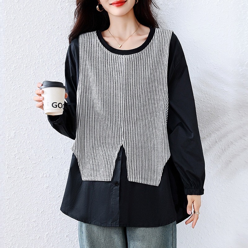 Mono-Stripes Layered Tunic Top