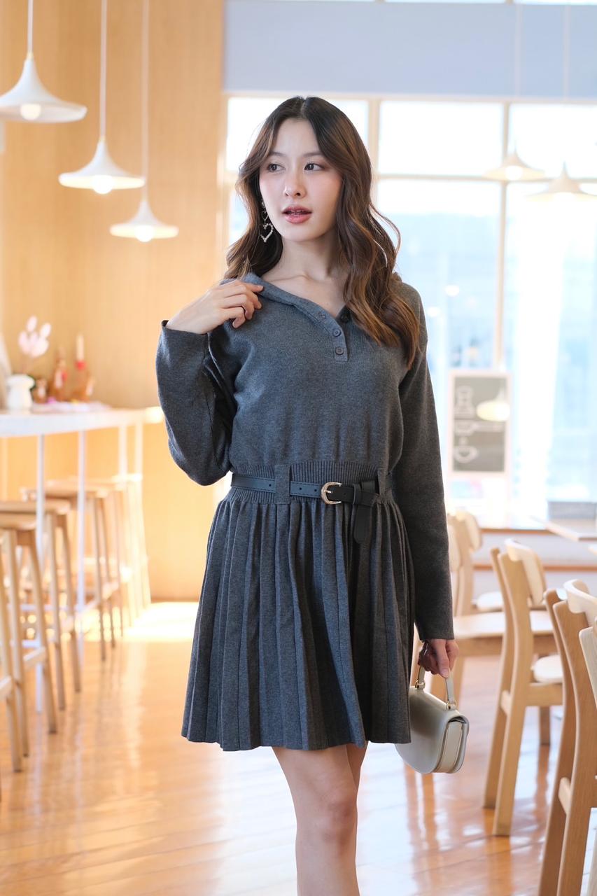 Grey Grace Pleated Jumpsuit